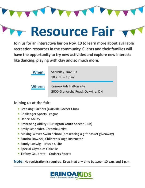 Resource Fair Nov 10th in Oakville